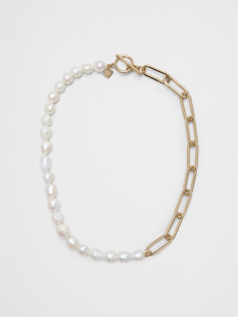 Pearl Chain Link Necklace
