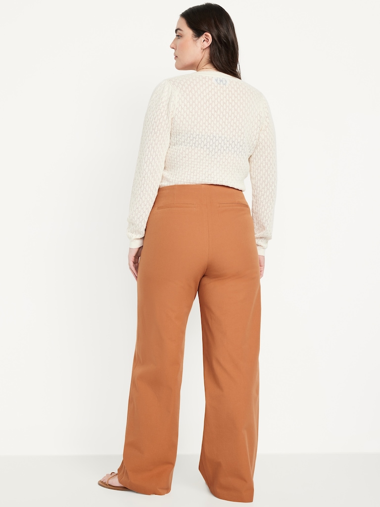 High-Waisted Pull-On Pixie Super Wide-Leg Pants