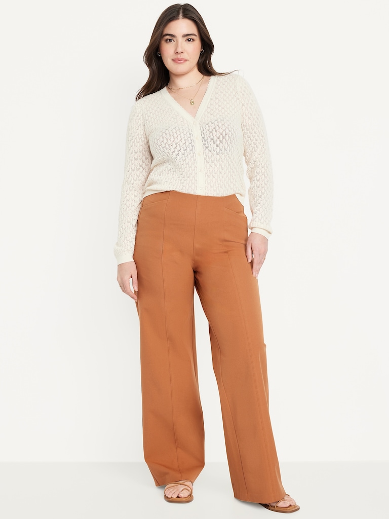 High-Waisted Pull-On Pixie Super Wide-Leg Pants