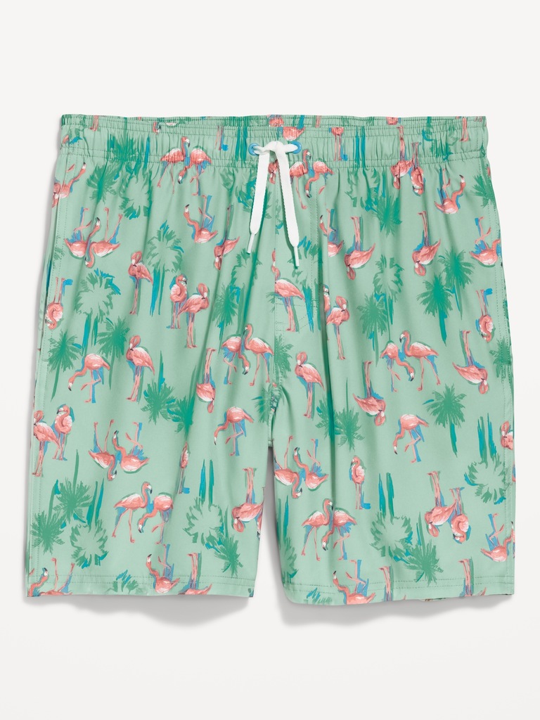 Short de baignade à motif, entrejambe de 18 cm