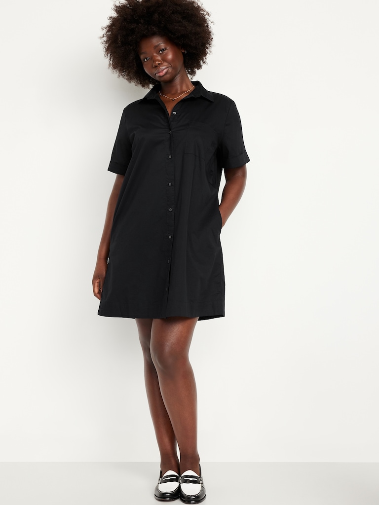 Button-Down Mini Shirt Dress