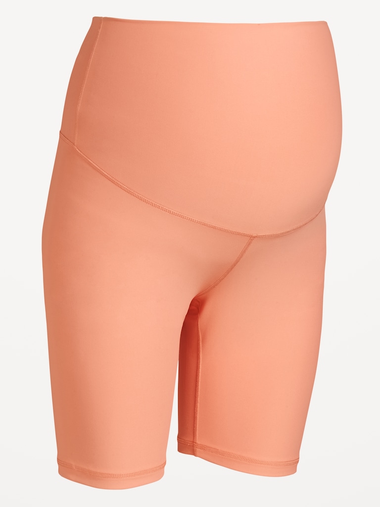 Maternity Full Panel PowerSoft Biker Shorts -- 8-inch inseam