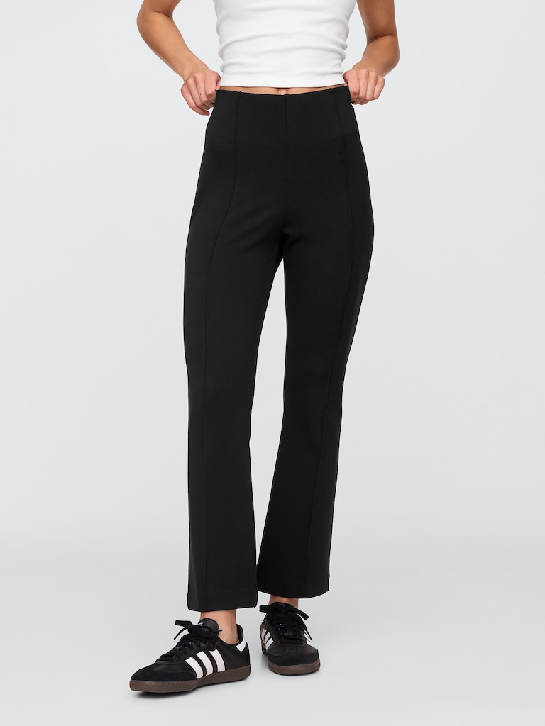 High Rise Ponte Flare Crop Pants