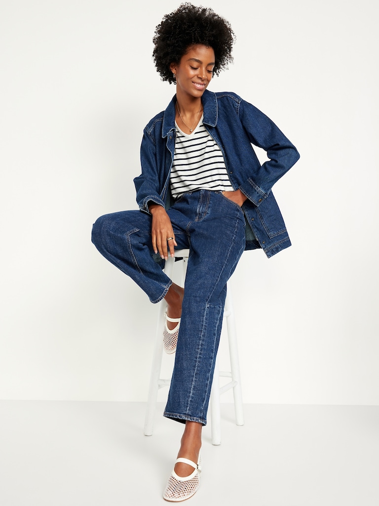 Luxe V-Neck Striped T-Shirt