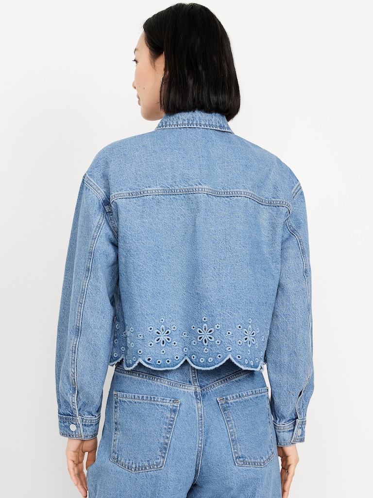 Jean Eyelet Jacket