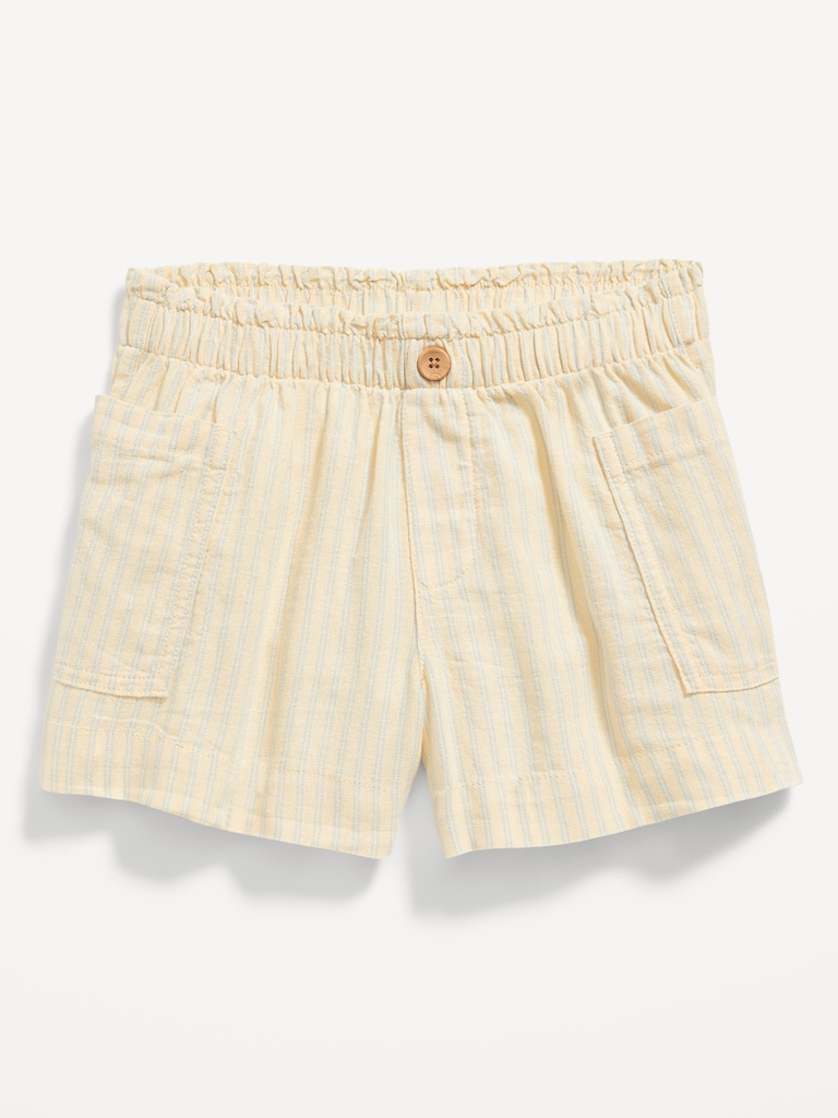 Printed Linen-Blend Utility Shorts for Girls
