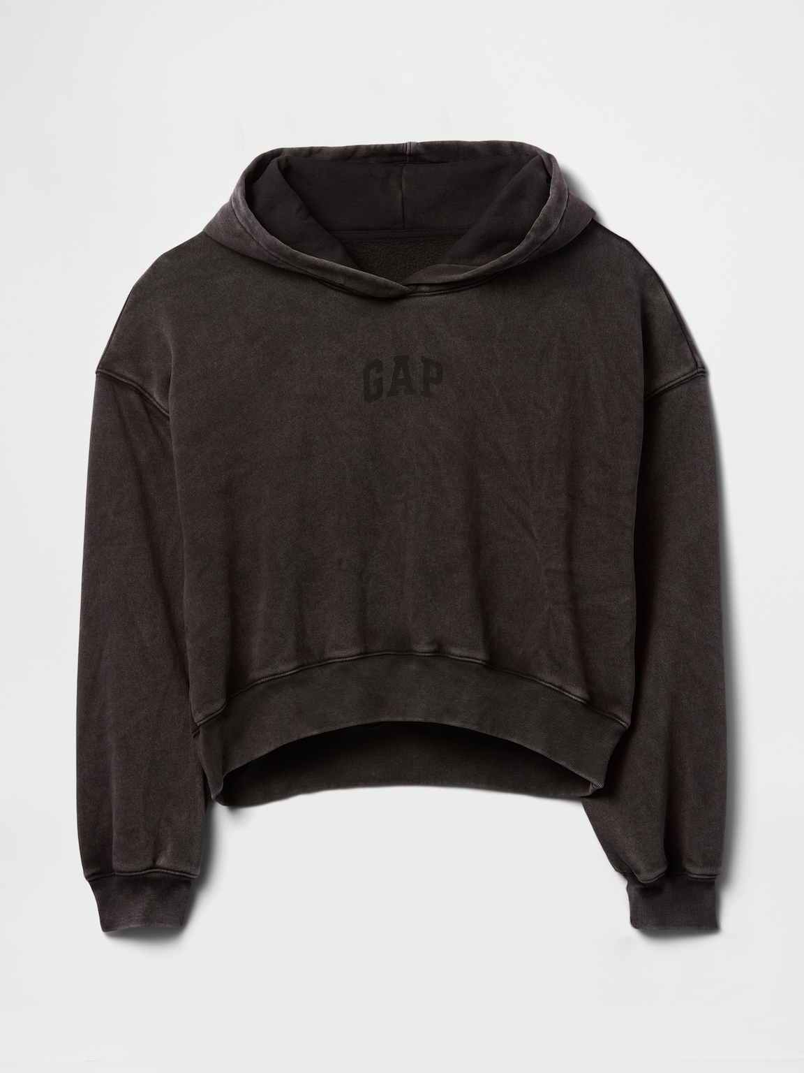 VintageSoft Crop Logo Hoodie