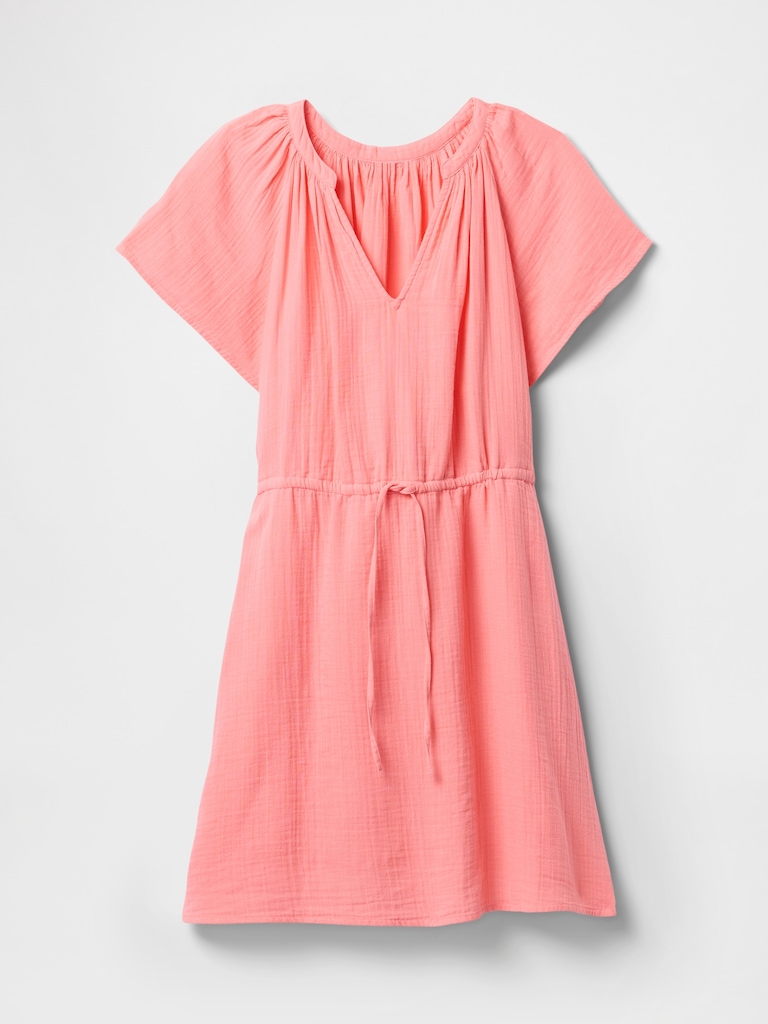 Gauze Splitneck Midi Dress
