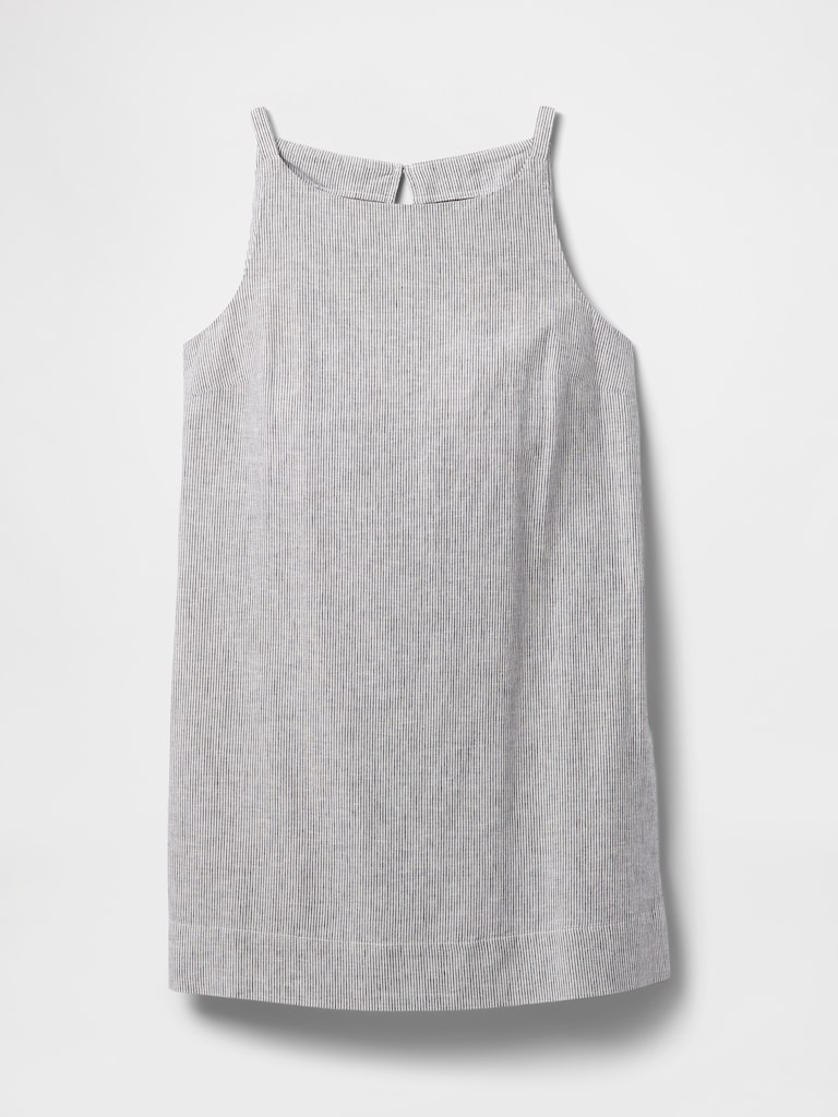 Linen-Blend Apron Mini Dress