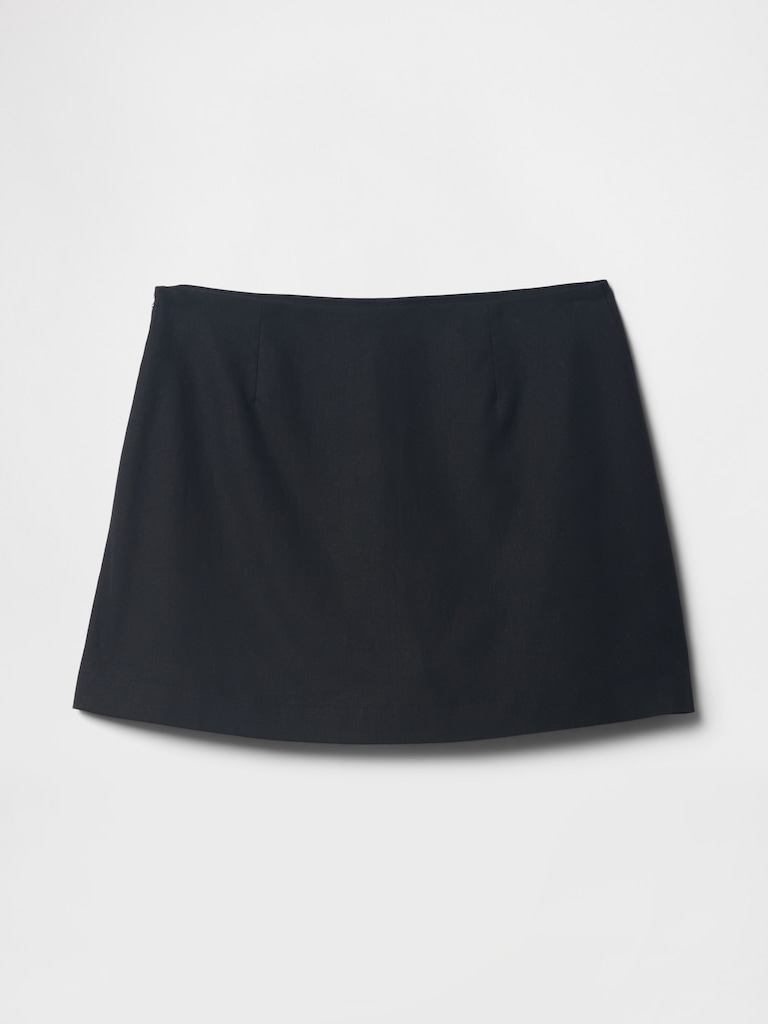 Linen-Blend Mini Skort
