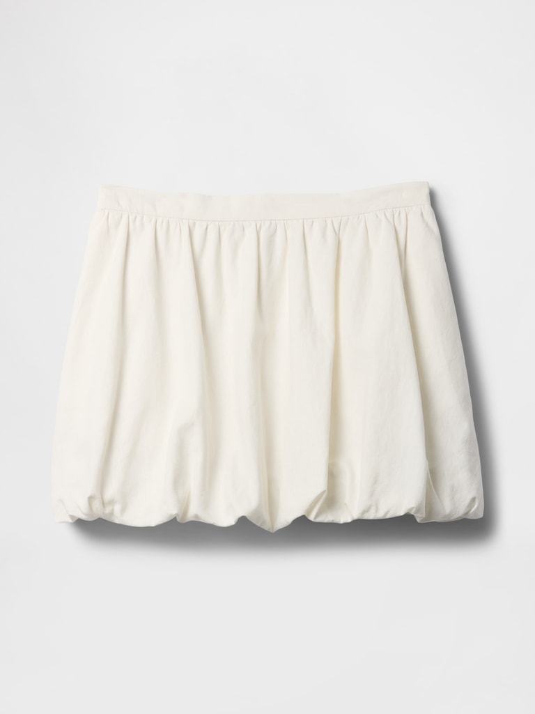 Linen-Blend Bubble Mini Skirt