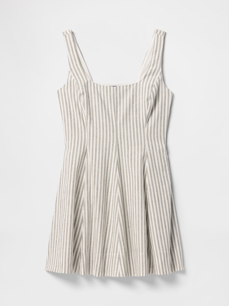 Linen-Blend Mini Dress