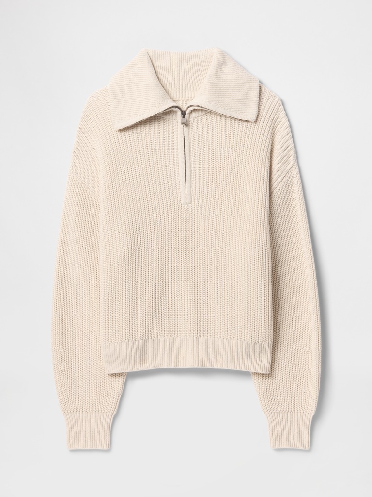 100% Cotton Half-Zip Pullover Sweater