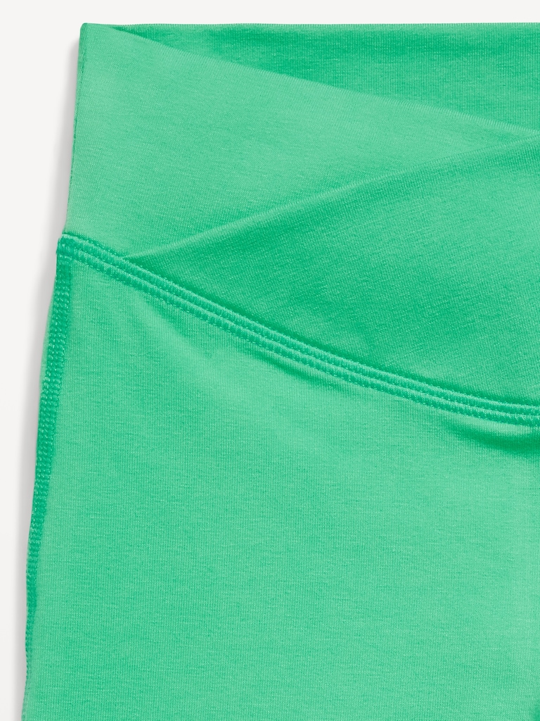 High-Waisted PowerChill Crossover Biker Shorts for Girls