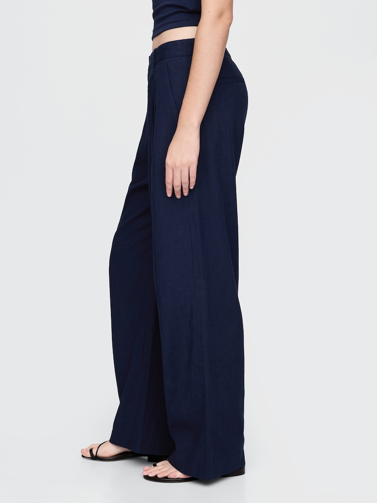 365 High Rise Linen-Blend Trousers