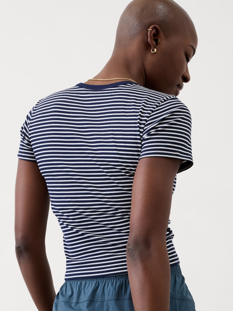 Signature Rib Crop Tee