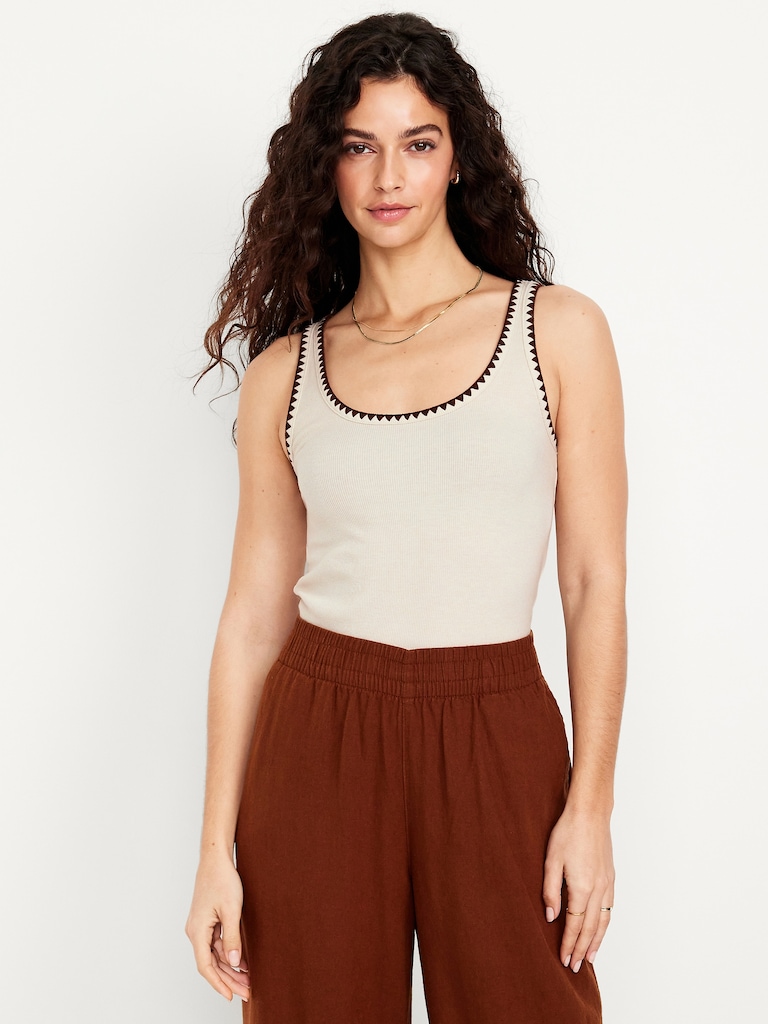 Embroidered Tank Top