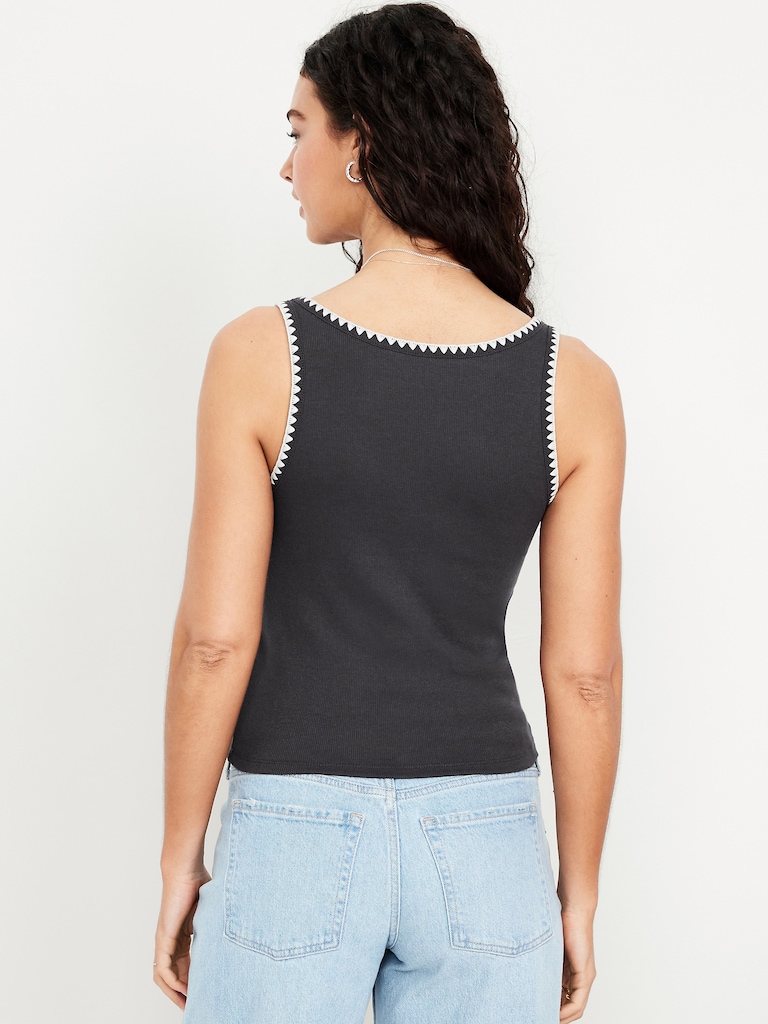 Embroidered Tank Top