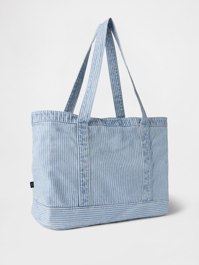 Denim Stripe Tote Bag