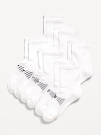 Gender-Neutral Quarter Crew Go-Dry Socks 6-Pack for Kids