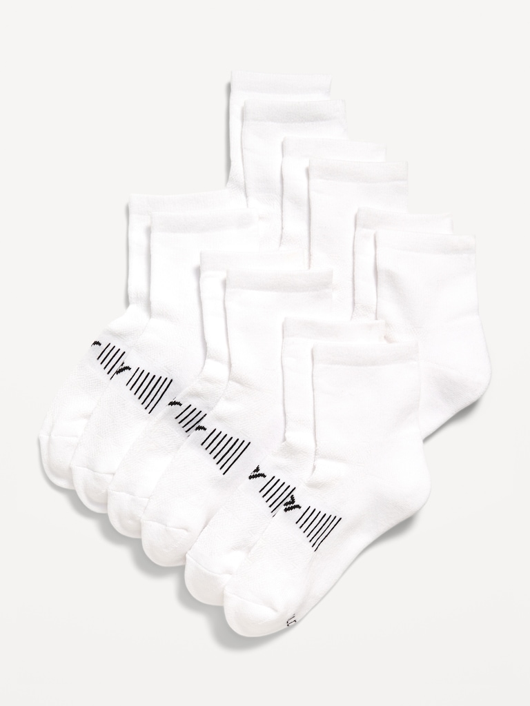 Gender-Neutral Quarter Crew Go-Dry Socks 6-Pack for Kids