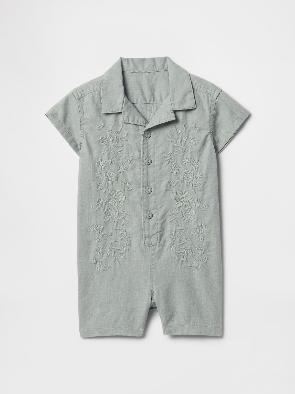 Baby Linen-Cotton Cabana Shorty One-Piece
