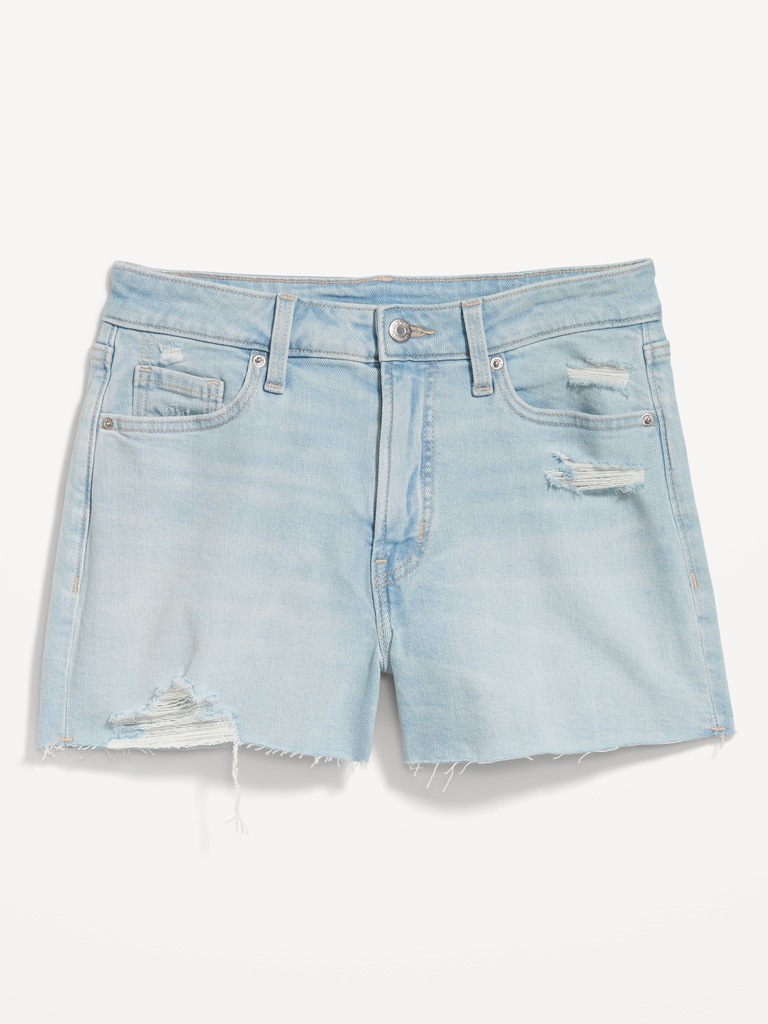 Curvy High-Waisted OG Jean Cut-Off Shorts -- 3-inch inseam