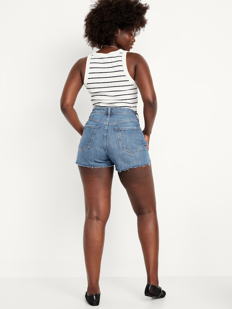 Curvy High-Waisted OG Jean Cut-Off Shorts -- 3-inch inseam