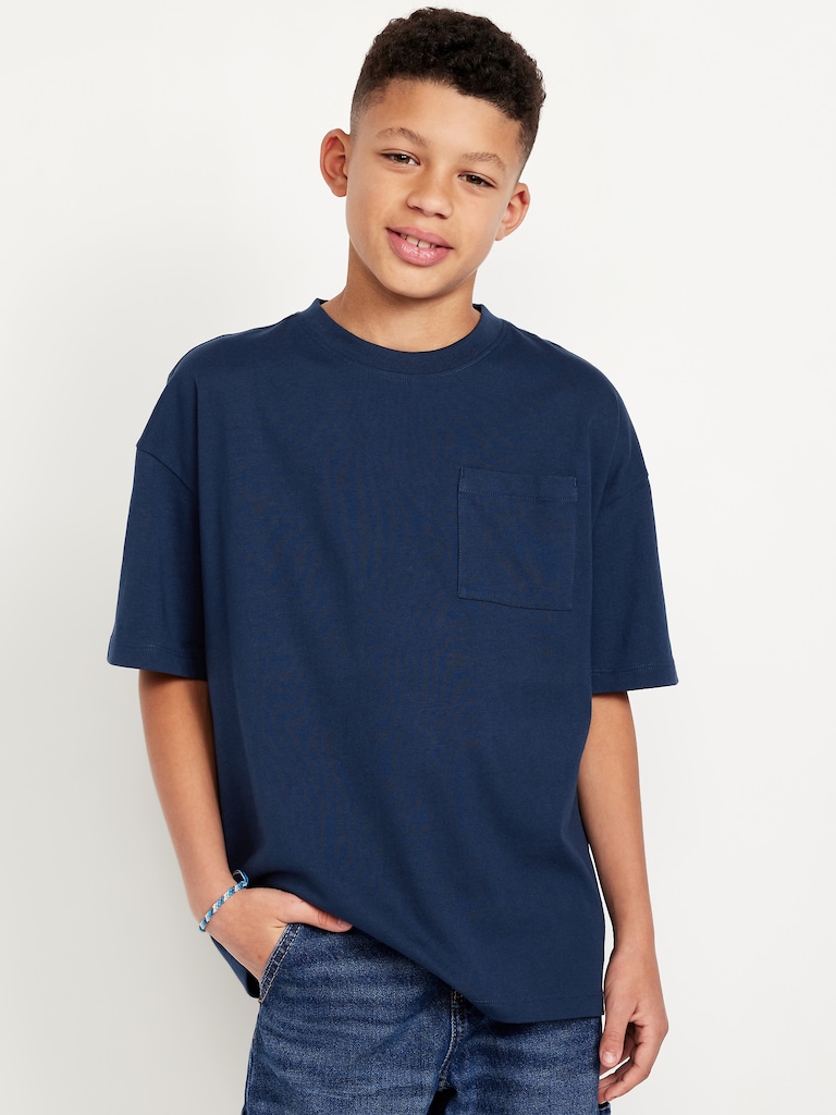Oversized Short-Sleeve Pocket T-Shirt for Boys