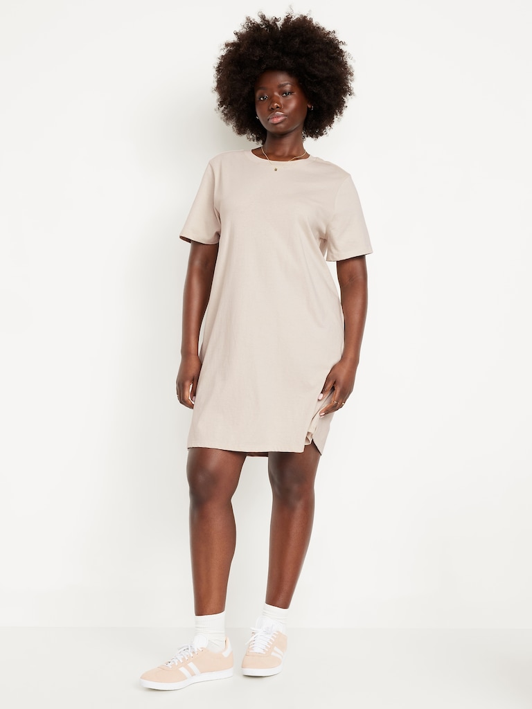 Vintage Crew-Neck Mini T-Shirt Dress