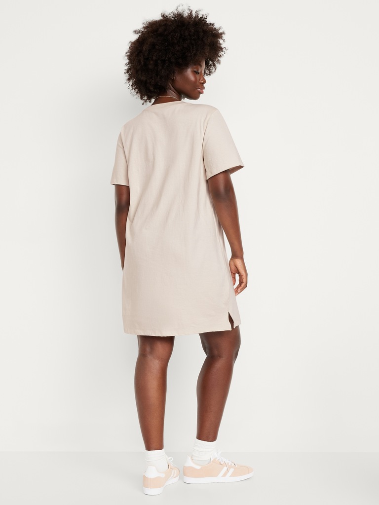 Vintage Crew-Neck Mini T-Shirt Dress