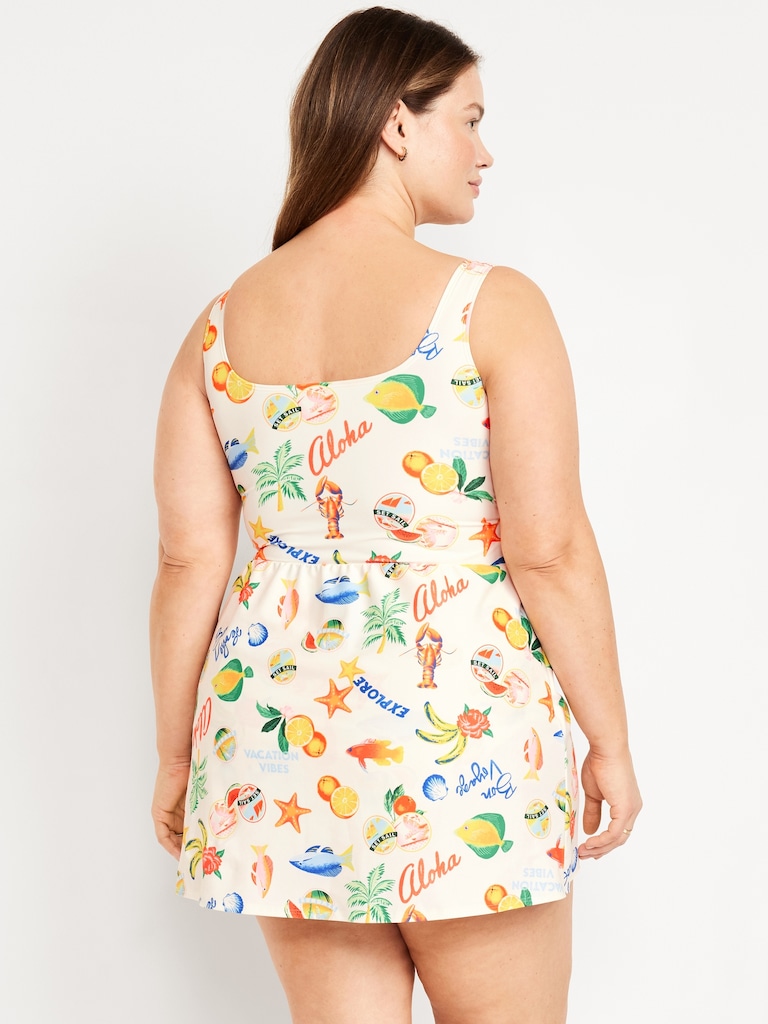 Matte Side-Tie Swim Dress