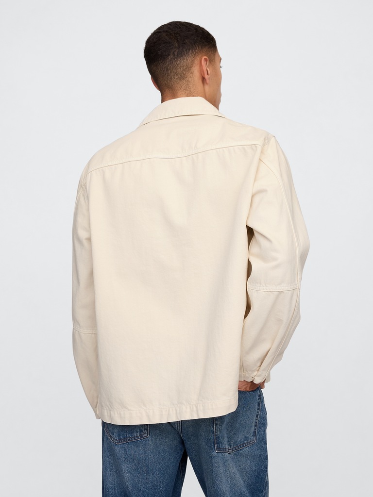 Relaxed Denim Utility Shirt Jacket