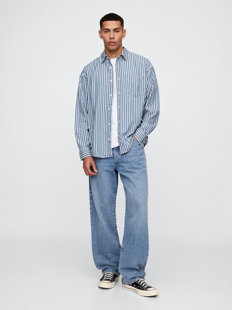 Stripe Denim Big Shirt