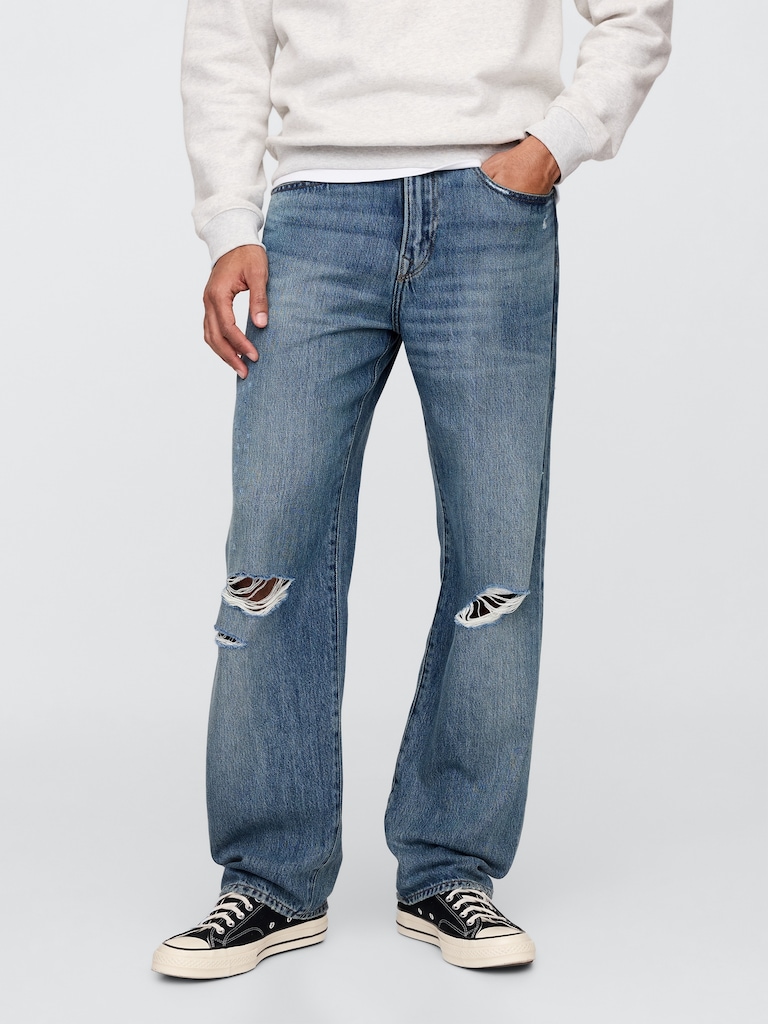 Destructed SuperSoft Relaxed Jeans