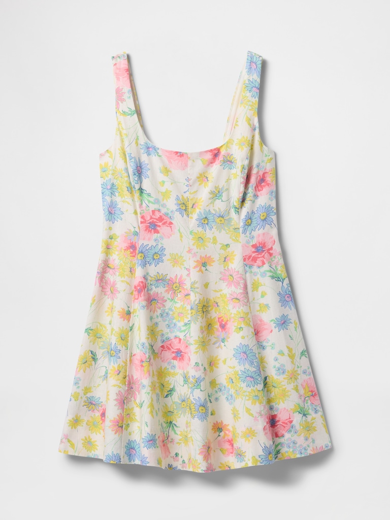 Linen-Blend Mini Dress
