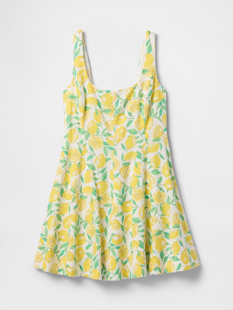 Linen-Blend Mini Dress