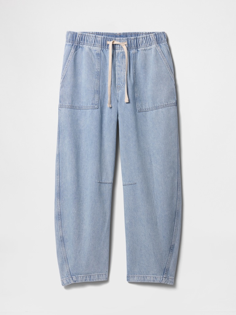 Mid Rise SuperSoft Pull-On Barrel Jeans