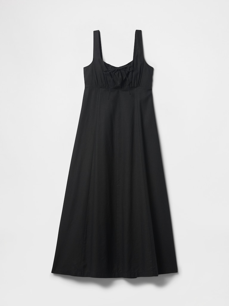 Linen-Blend Maxi Dress