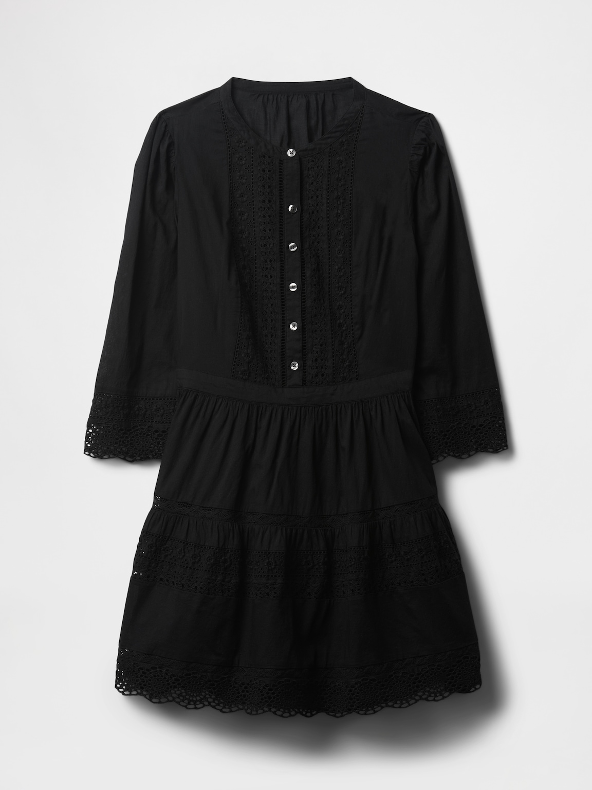 Lace-Trim Mini Dress