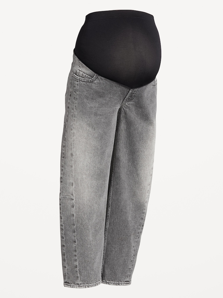 Maternity Full Panel Barrel Ankle Jeans