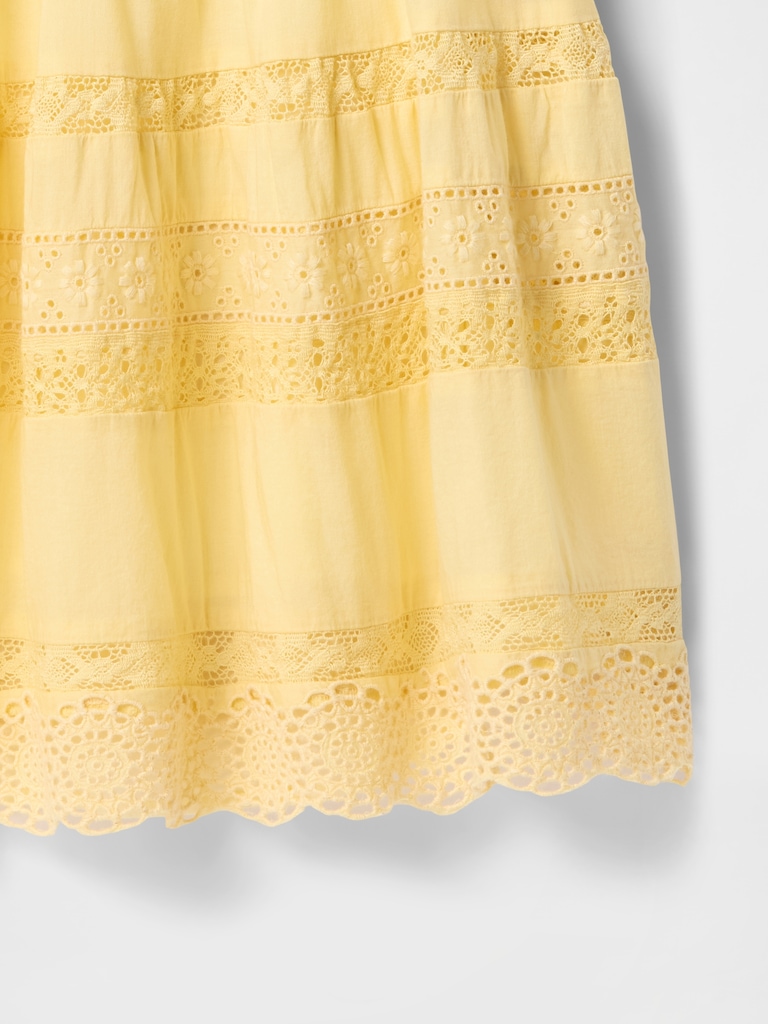 Lace-Trim Mini Dress