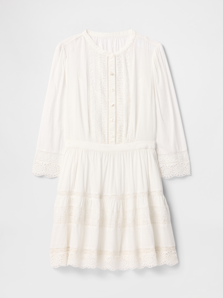 Lace-Trim Mini Dress