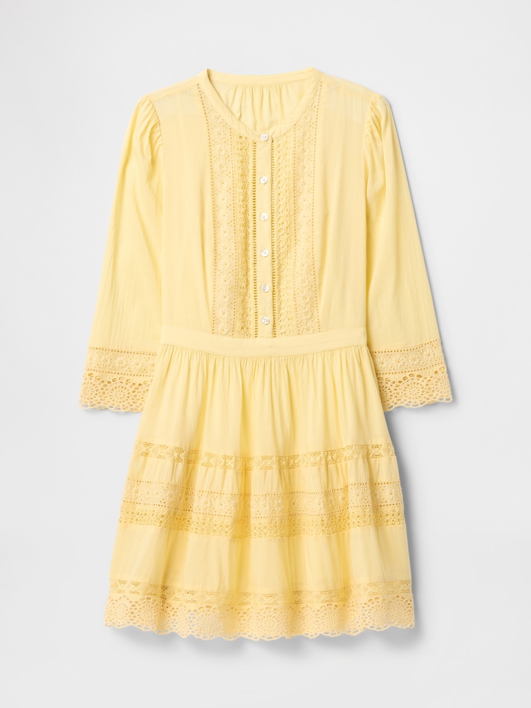 Lace-Trim Mini Dress