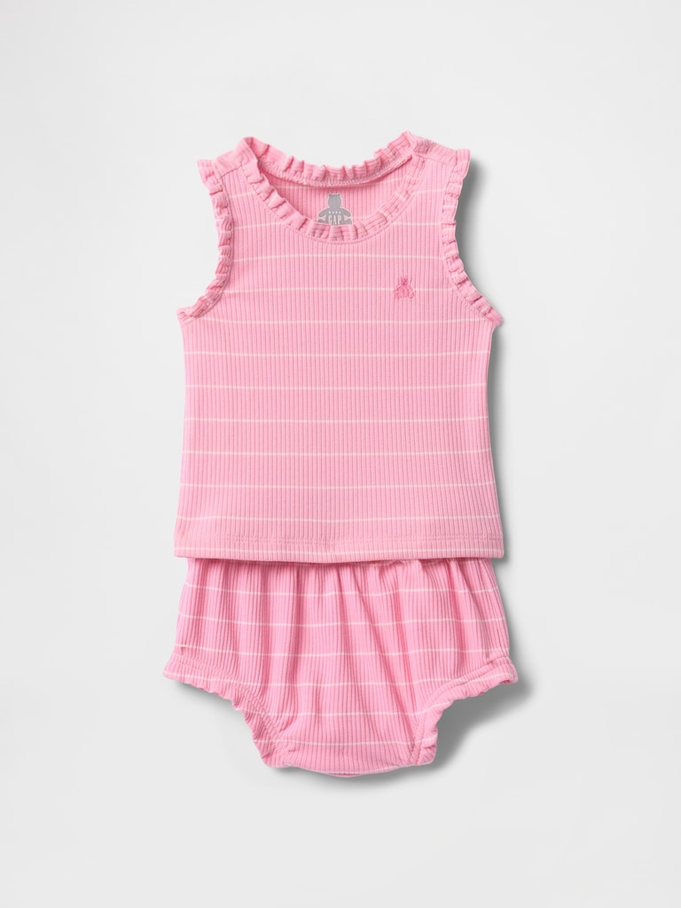 Baby TinyRib Ruffle Outfit Set