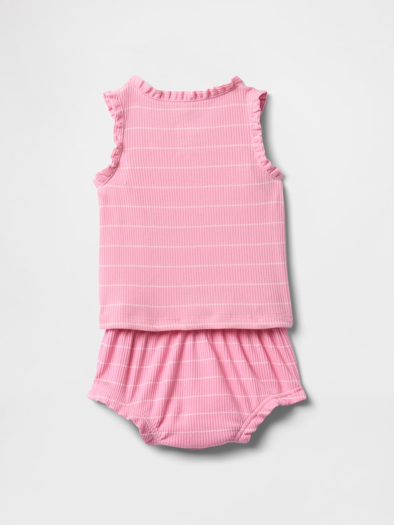 Baby TinyRib Ruffle Outfit Set