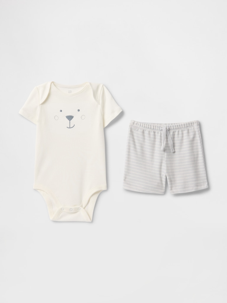 Baby Supima® Bear Bodysuit Outfit Set