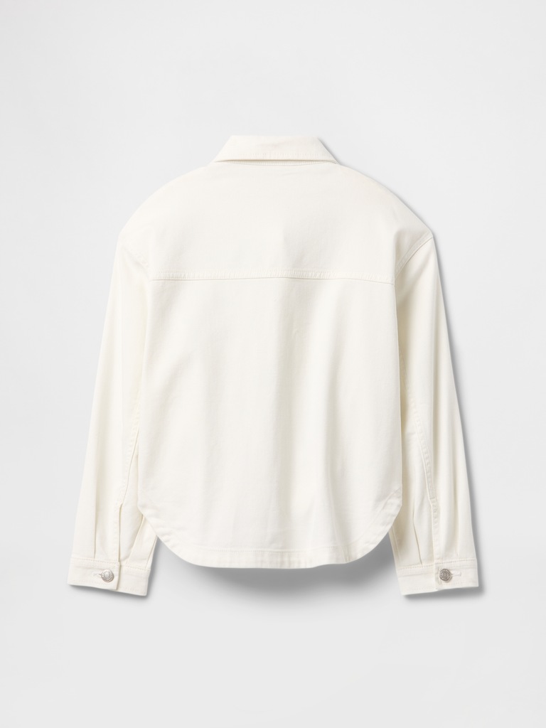 Kids Relaxed Ruffle Denim Shirt Jacket