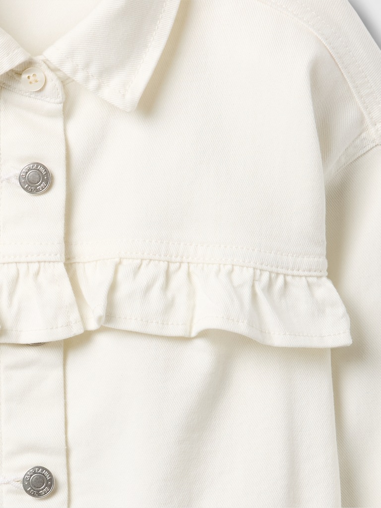Kids Relaxed Ruffle Denim Shirt Jacket