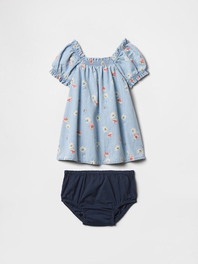 Baby Floral Denim Dress